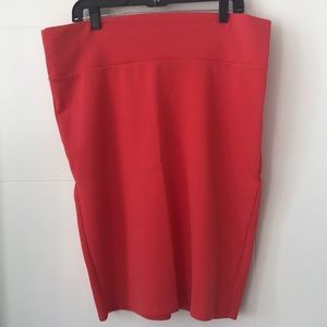 EUC XL Poppy-colored LuLaRoe Cassie pencil skirt